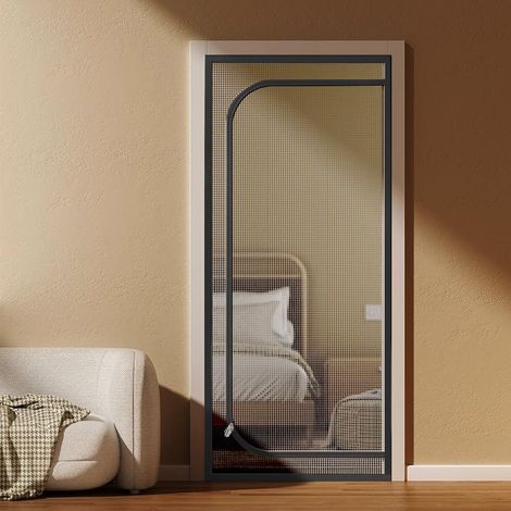 Moustiquaire de porte pour chat, pour balcon, moustiquaire en maille résistante aux animaux domestiques, barrière de sécurité,90x220cm,noir (1/5)