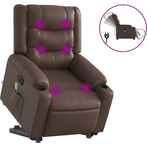 Maison Exclusive - Poltrona Alzapersona Elettrica Reclinabile Marrone Similpelle (1/5)