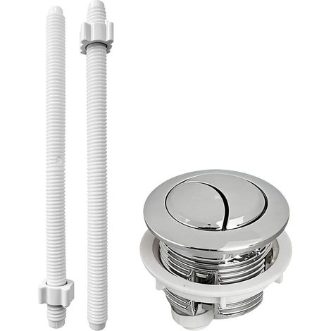 Bouton Chasse Eau WC - 1 Unité - Chromé - Double Commande - Réservoir Toilette - 50mm (1/5)