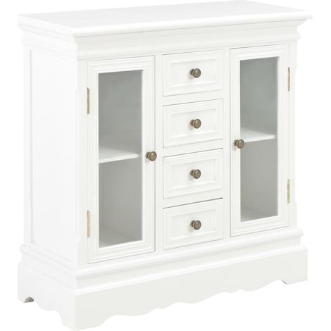 Sideboard Weiß 70x28x70 cm Massivholz Kiefer