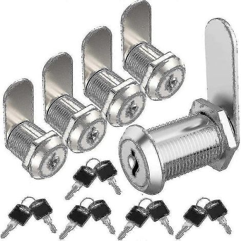 Cadenas de boîte aux lettres 20 mm avec clés pour boîte aux lettres, casier, tiroir, placard (5 pièces) - argent (1/5)