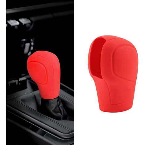 Copri pomello del cambio rosso, accessorio protettivo per il pomello del cambio, copertura universale in silicone per pomello del cambio automatico, compatibile con la maggior parte delle auto. (1/5)
