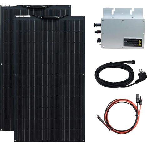 Kit de panneaux solaires, complet avec onduleur, haute efficacité, 220V-230V 200W (1/2)
