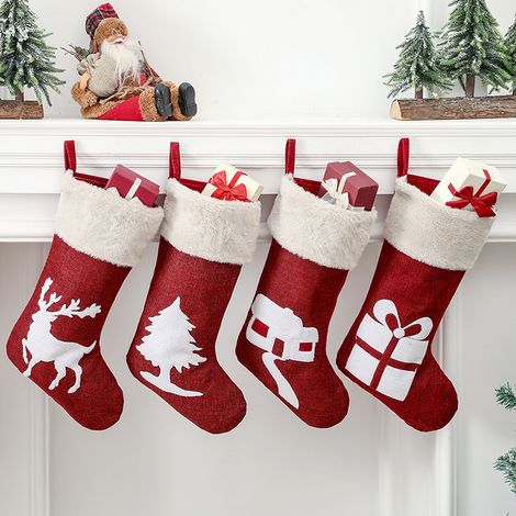 Décorations de Noël, chaussettes de Noël, sacs cadeaux, décorations pour sapin de Noël, sachets de bonbons (1/5)