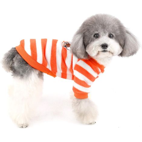 Vêtements d'hiver pour chiens en flanelle rayée couleur chien, vêtements pour animaux de compagnie en flanelle à deux pattes (1/5)