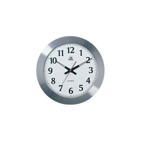 EuroStore07® OROLOGIO MURO STEEL 38 CM. Cornice acciaio Sfondo bianco FER-259682