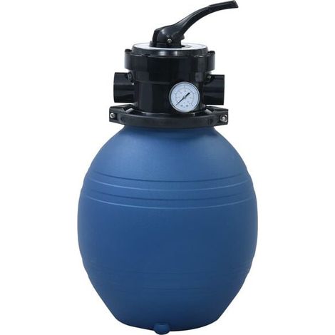 Filtre à sable pour piscine, avec vanne à quatre voies, bleu, 300 mm