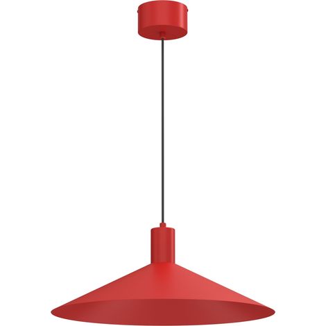 Suspension minimaliste Nox rouge mat, abat-jour cône aplati, 1x GU10 8W, acier, intérieur (1/2)