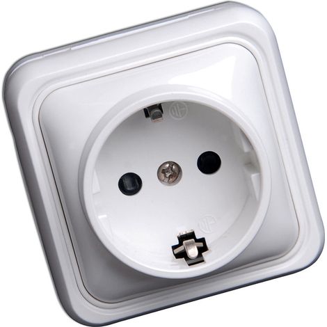Simon Alfa Stecker, weiße Oberfläche, 10/16 A, 250 V, TTMS137803
