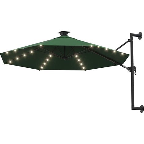 Maison Exclusive - Ombrellone da Giardino a Parete con LED 300 cm Verde (1/5)