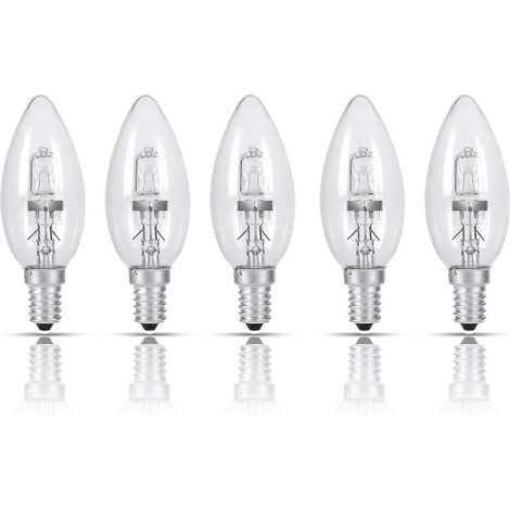 Ampoules halogènes 25 W, lot de 5, culot E14, 220 V, ampoules halogènes à économie d'énergie à intensité variable (1/5)