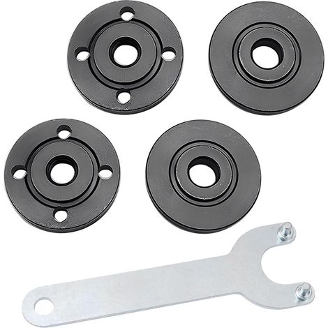 Jeu de 4 Accessoires de Rechange pour Meuleuse D'Angle, Kit de Clés Universelles pour Meuleuse D'Angle 125 mm, Comprenant une Clé Flex et Une Clé à bride, pour aux Meuleuses D'Angles 125 mm (1/5)