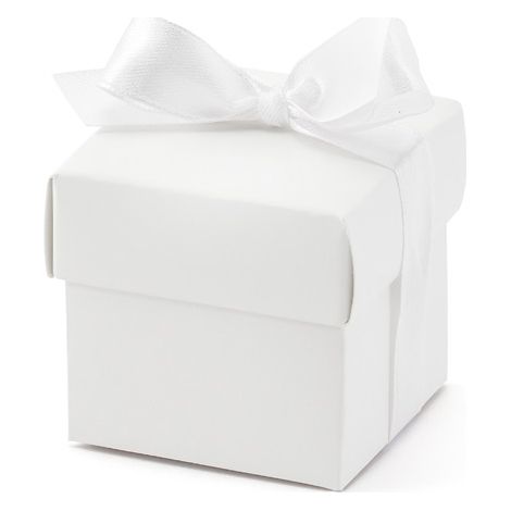 Boîtes à invités, blanches avec ruban, 10 pièces. (1/2)