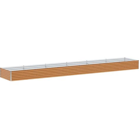 Hochbeet Hellbraun 582 x 100 x 36 cm Verzinkter Stahl vidaXL