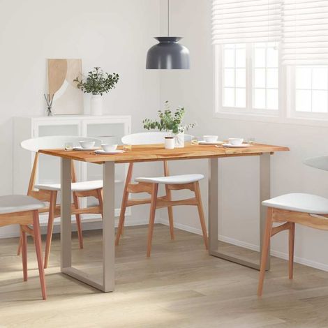 vidaXL Table de salle à manger 140x70x76 cm Bois d'acacia solide (1/5)