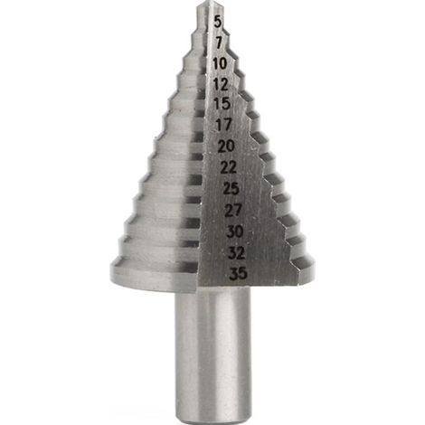 MINKUROW 5-35mm Velocidad Acero Mango Redondo Recte Groref Metal Paso Cono Broca Acero Inoxidable Agujero Sierra Cortador Madera Herramienta Eléctrica (1/5)