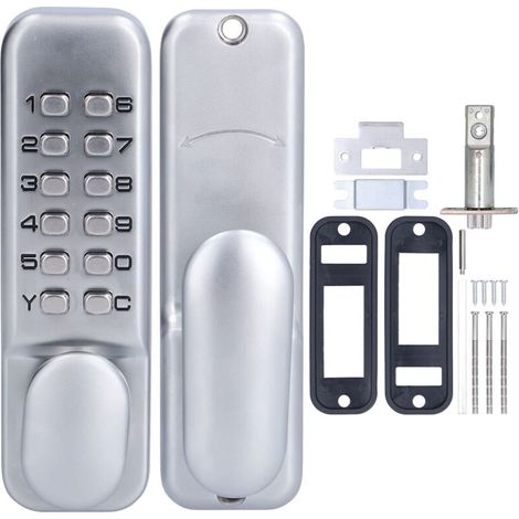 Cerradura digital con código, sistema antirrobo inteligente con código de combinación de 1 a 11 dígitos, cerradura sin llave con código de contraseña y manija, para puertas de apartamentos de alquiler