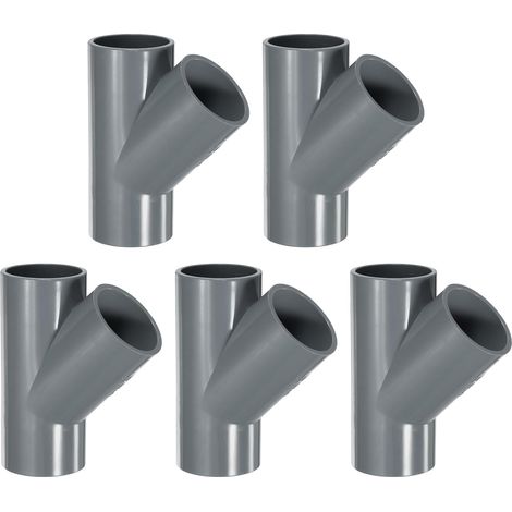 5 Pcs Grey PVC 3 Way 45 Degree 32mm ID Connectors PVC Elbow Fittings PVC Pipe Corner Connectors for Furniture PVC for DIY Garden Support Structures (1/5)