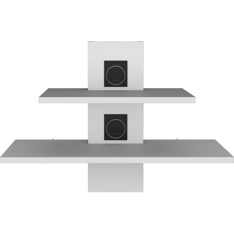 Mensola TV Burgos in melamina con due ripiani , 43.7 cm X 60.1 cm X 30 cm , Bianco (1/5)
