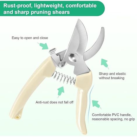 Garden Pruning Shears, Garden Secateurs and Scissors, Bonsai Shears for Plants, Picking Fruits and Vegetables (1/4)