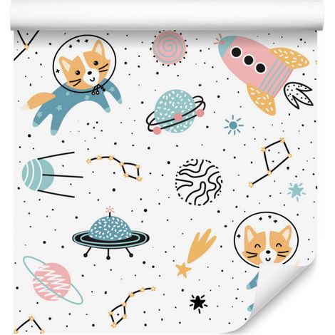 Papier peint « Renards dans l'espace » pour salon et chambre 50x1000 cm (1/5)