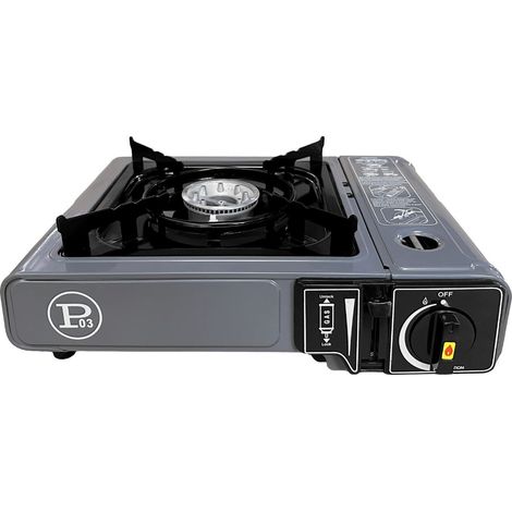 Réchaud Gaz Portable 1 Feu 2200W - Allumage Piezo - Cartouche gaz Butane – Idéal Camping, Randonnée & Cuisine Extérieure INTEC (1/5)
