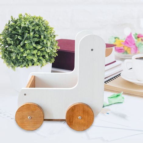 Boîte de rangement en bois pour livres d'images, autocollants pour carnet de goûter, étagère de bureau pour stylos, canard décoratif pour table basse. (1/5)