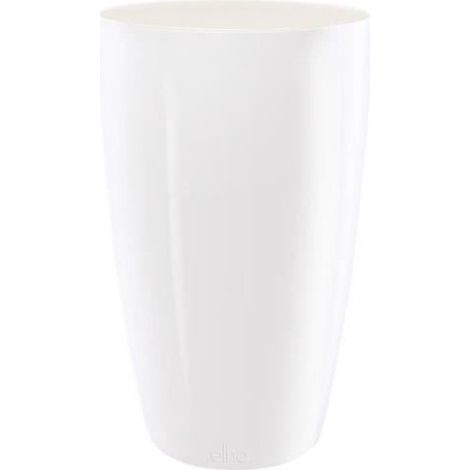 ELHO Pot de fleurs Brussels 27 - Diamond rond et haut - Blanc - Intérieur - Ø 27 x H 44 cm (1/3)