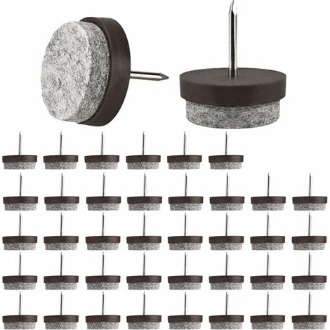 40 Pièces Patin Chaise a Clouer 22 Mm Patins Glisseurs Rond avec Clous Patin Meuble a Clouer Patin en Feutre a Clouer Clous Patins de Meuble Pieds Cloués pour Meubles Tampon Protecteur Meuble (1/4)