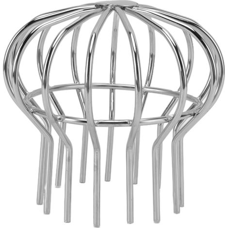 Bouchon rond anti-obstruction en acier inoxydable pour caniveaux de toit extérieurs, avec grille de nettoyage pour balcon et terrasse (110).