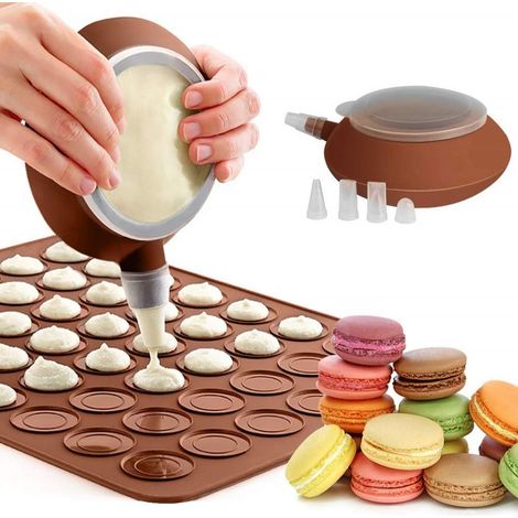 Moule À Macarons - Silicone Alimentaire - 48 Alvéoles - Résistant -40 °C À 230 °C - Pour Four Micro-Ondes Congélateur - Kit Pâtisserie Complet - 1 Pièce (1/5)