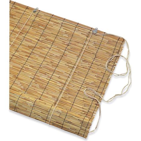 Tapparella in arelle bamboo con carrucola 90x180 cm legata in nylon ombreggiante oscurante