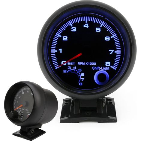 12V 3,75 Zoll 12V Universal-Drehzahlmesser mit blauem Lichtzeiger für Autos, Kfz-Modifikations-Drehzahlmesser, Kfz-Instrument