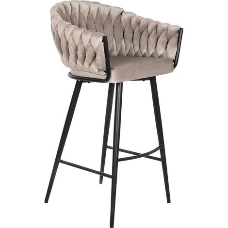 Tabouret en polyester et métal 53x58x101 cm – Couleur beige – Design moderne pour intérieur – Confort optimal – Dkd Home Decor (1/5)