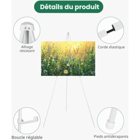 Chevalet de peinture pour mariage, support en métal réglable et pliable, 63 mm (1/3)