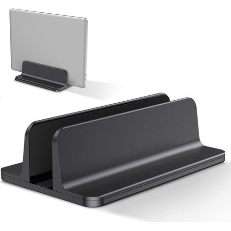 Support Ordinateur Portable Vertical, Support PC Portable en Aluminium, Réglable Bureau Laptop Stand, Noir (1/5)