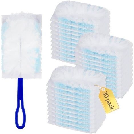 30 chiffons magnétiques anti-poussière Swiffer avec 1 manche (1/4)