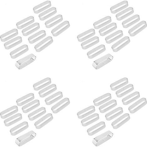 48 piezas de moldes ovalados para tartaletas, postre francés, mousse, anillo de fruta, quiche, anillo de pastel, anillo de mousse (1/4)