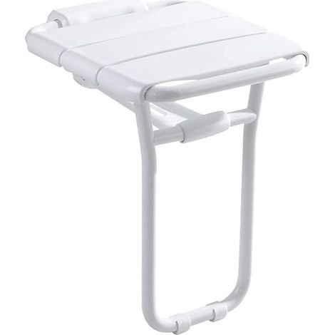 Sièges de douche, Pliant mural, Antidérapant avec pieds de support, Charge maximale 150 kg, Adapté aux personnes âgées et à mobilité réduite, OUYLAF (1/5)
