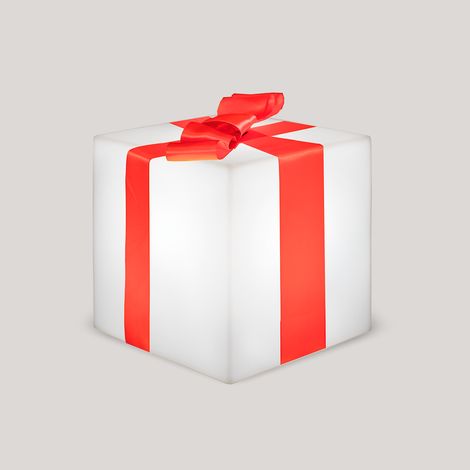 GIFTY 40 Cubo Iluminado. Decoración de Navidad con Forma de Regalo. Carga Solar y Batería Recargable. Luz RGB con Mando a Distancia. Hecho de Polietileno en España (1/4)