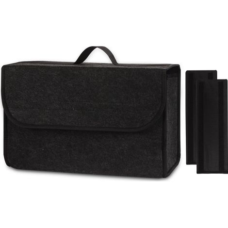 Sac de Coffre Voiture en Feutre  Version améliorée  Organisateur de Coffre en Feutre Aiguilleté,  Accessoire Utile Gadget, avec Panneaux latéraux stabilisateurs (40x15x25cm, 1PC) (1/5)