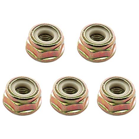 VURAHOME - Lot de 5 écrous universels filetés à gauche M10 x 1,25 pour tondeuse à gazon, débroussailleuse, débroussailleuse, débroussailleuse, tondeuse (1/3)