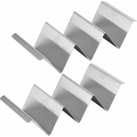 royaluxe - 2 pièces porte-Taco, coquilles de Taco en acier inoxydable pour 3 Tacos, porte-crêpes Tortilla pour une utilisation dans la cuisine à la maison d'un hôtel de restaurant(Type 2) (1/5)