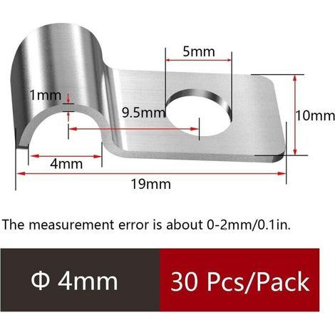 Largeight Colliers de serrage en U pour grillage rigide Lot de 30 pièces Acier inoxydable 304 Fixation murale pour Ø 4-5mm tuyaux et câbles (1/5)