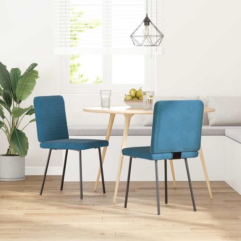 Lot de 2 Chaises à manger,Chaise de cuisine Bleu Velours CFW60557 (1/5)