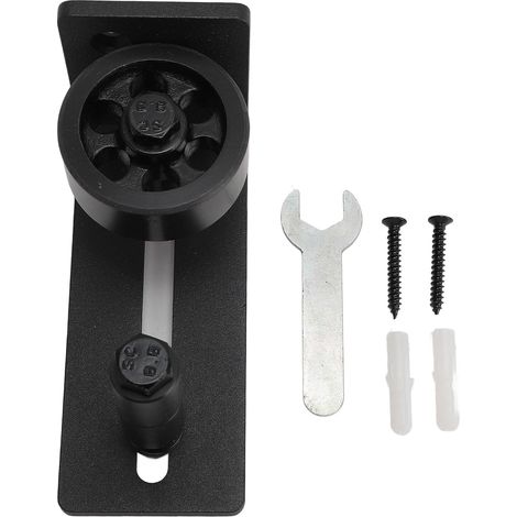 Guide de sol pour porte de grange coulissante acier carbone, noir (1/5)