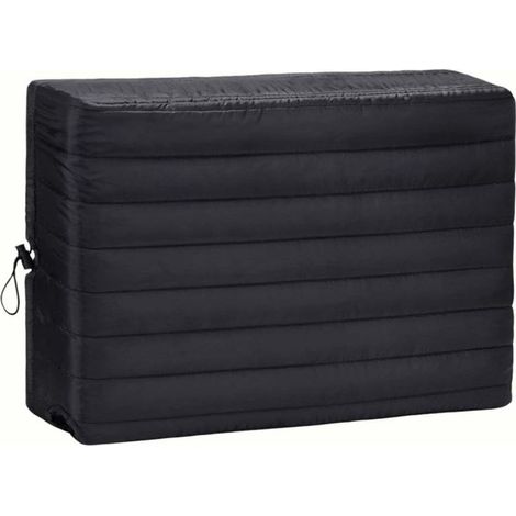 Housse de climatiseur d'intérieur en polyester noir pour systèmes de chauffage central et de refroidissement, protection contre la poussière d'hiver pour la maison et le jardin (43339cm) (1/4)