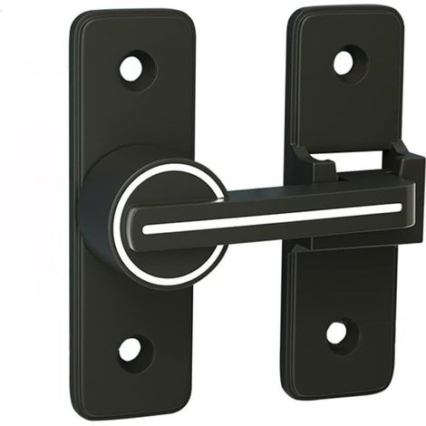 Verrou pour porte coulissante - loquet de serrure 180° en alliage de zinc - Boulon de verrouillage - avec 4 vis - pour porte et fenêtre (1/4)