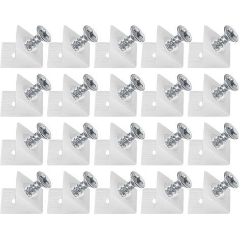 20 cunei in plastica per cassetti di mobili, staffe di fissaggio, stabilizzatori per connettori posteriori, connettori per fondo cassetto con viti, per riparare ripiani di mobili cedevoli (1/5)