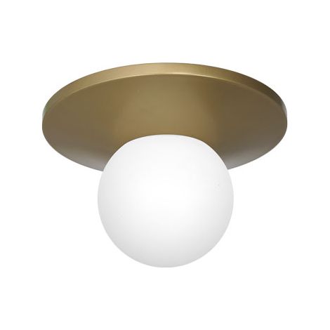 Plafonnier doré globe verre blanc Taller E14 Luminex